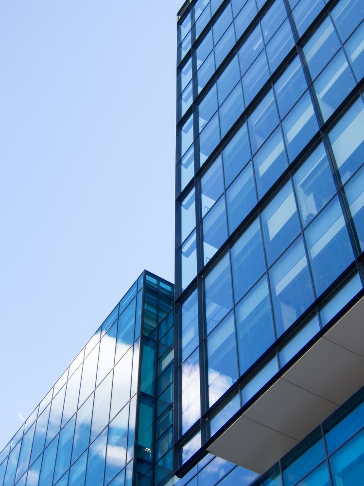 blue sky and cloud reflection