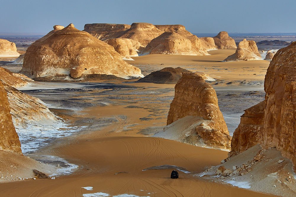 Limestone hills in Aqabat desert