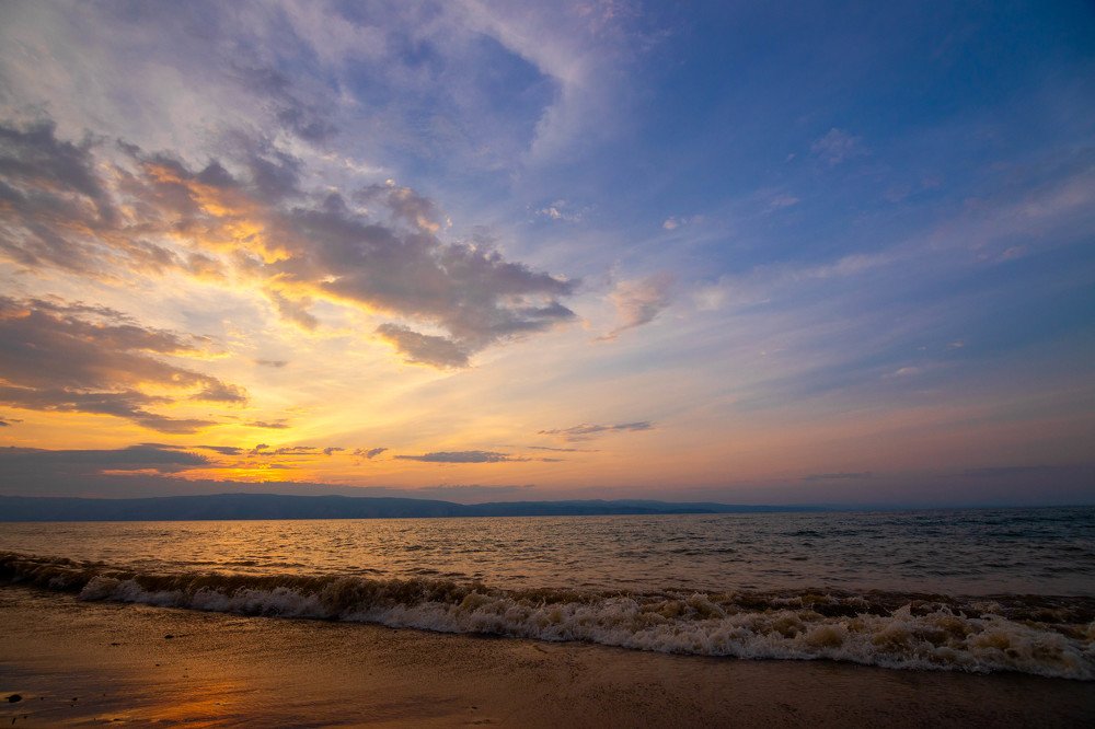 закат на озере Байкал