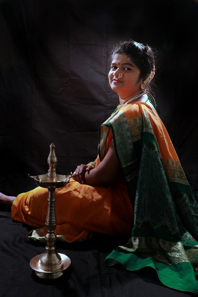 Indian bride in yellow sari