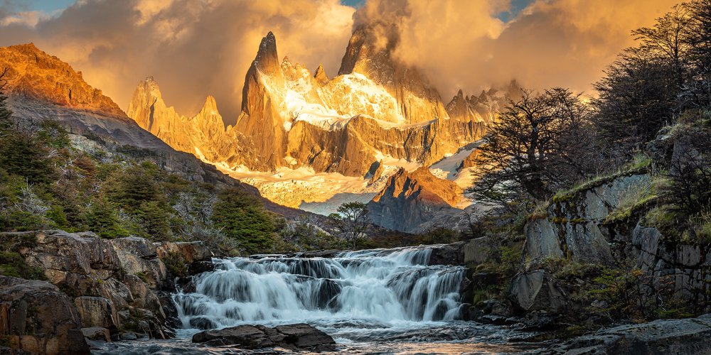 FITZ ROY AND THE WATERFALL