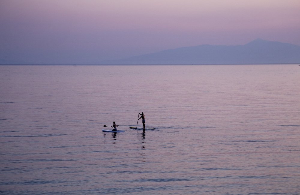 Two in pastel sunset