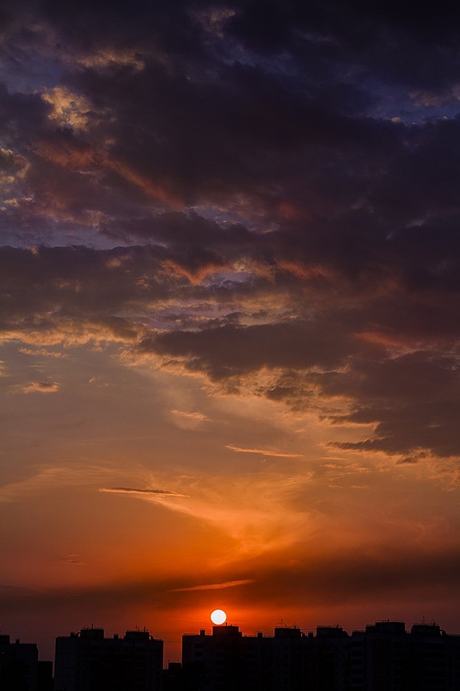 Закат, вид из окна