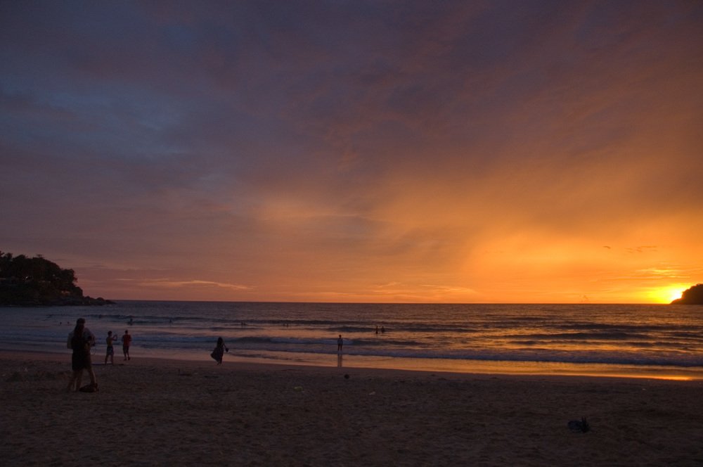 Закат  на море