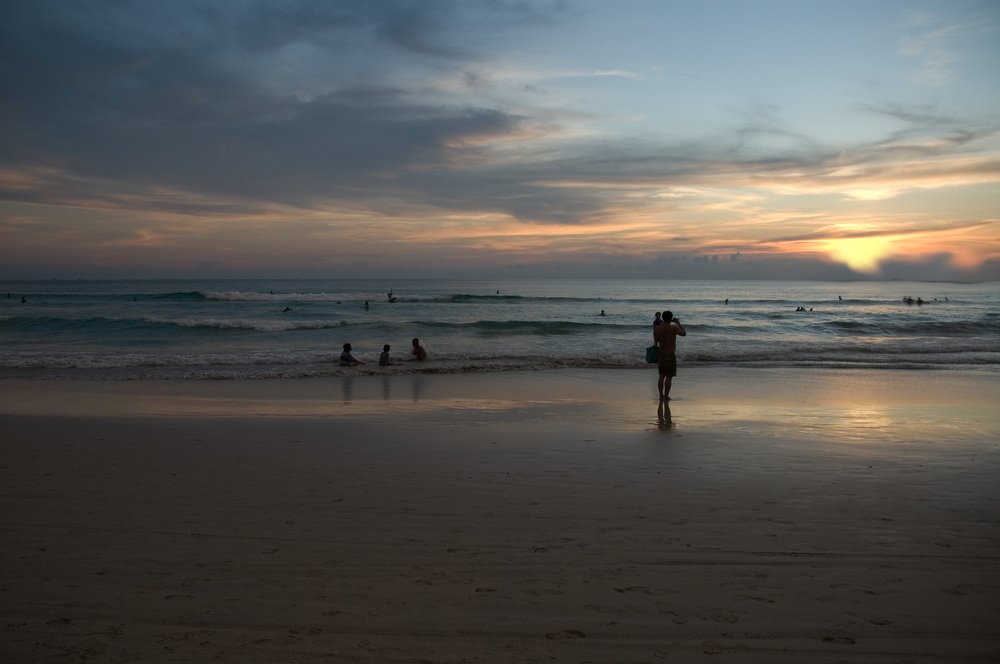 Закат  на море