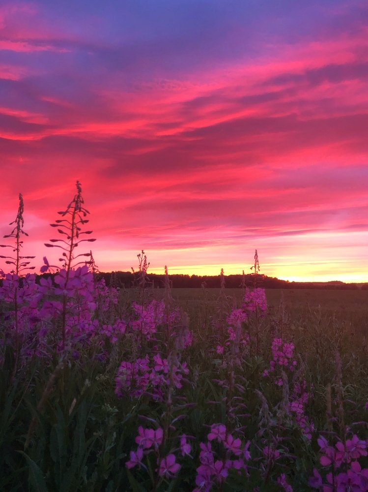 Закат в багряных тонах