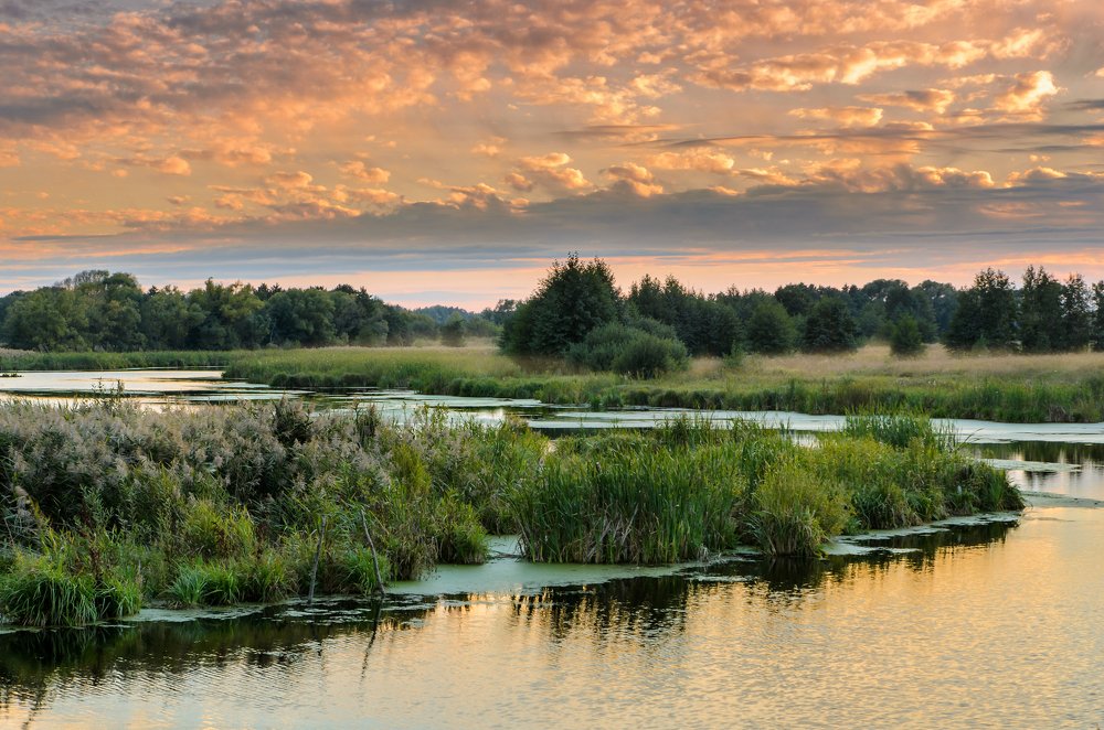 Закат на озере