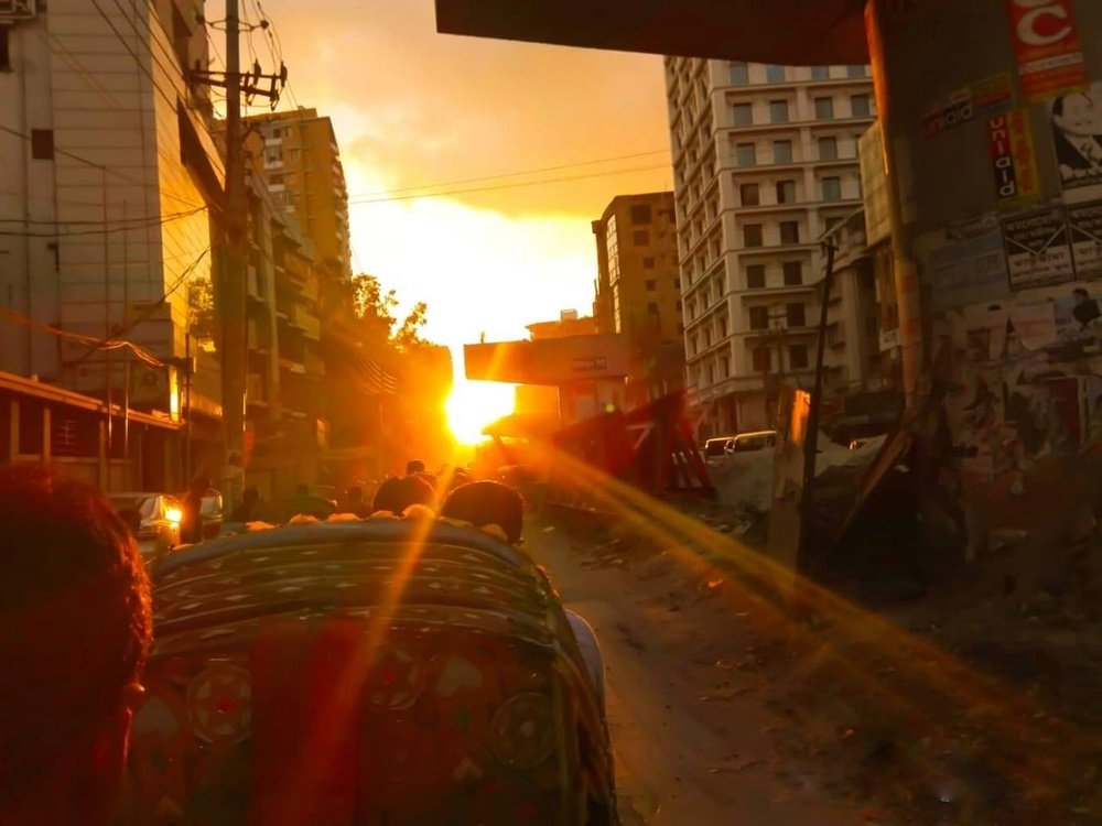 Sun sets