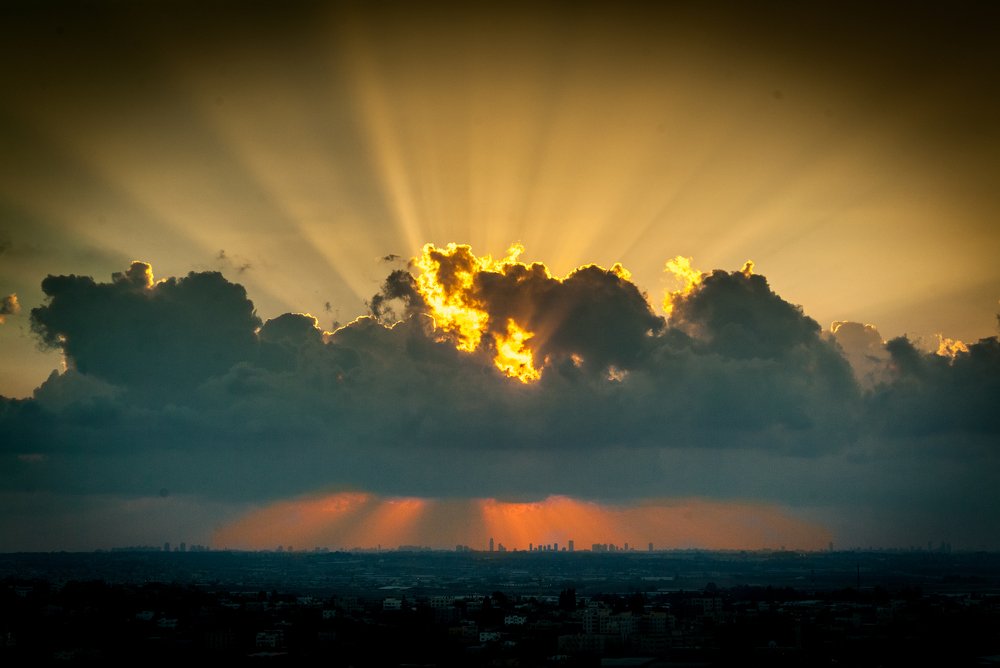 Закат дома. Вид на Средиземное море.