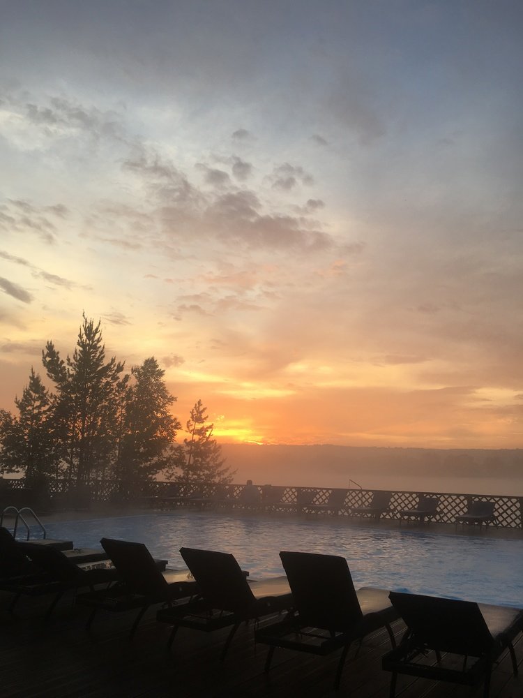 Туманный вечер на Енисее