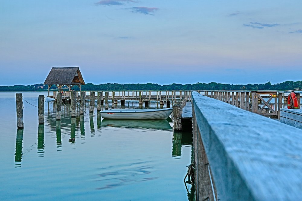 On the lake.