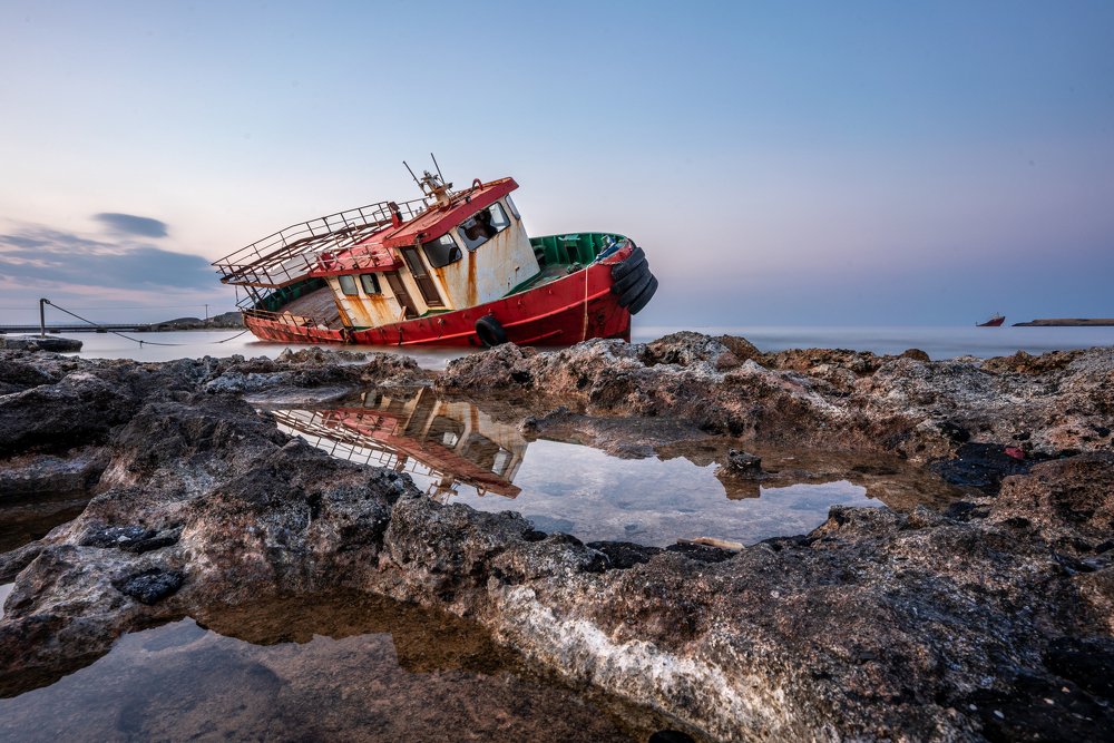 Old boat wreck at Kythira
