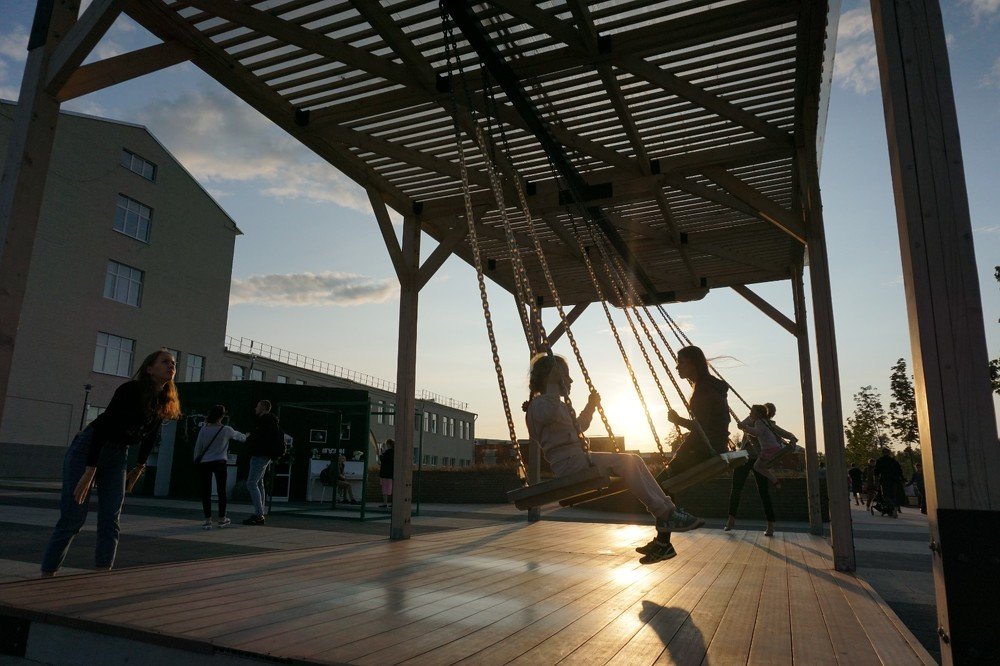 Закат в парке.