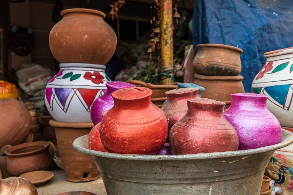 Colorful pots for sale