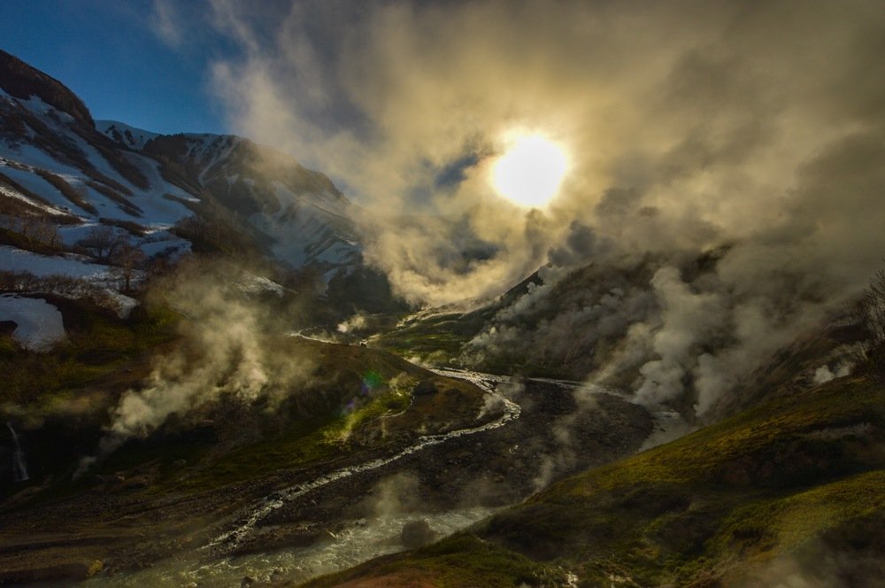 Рассвет в Долине Гейзеров