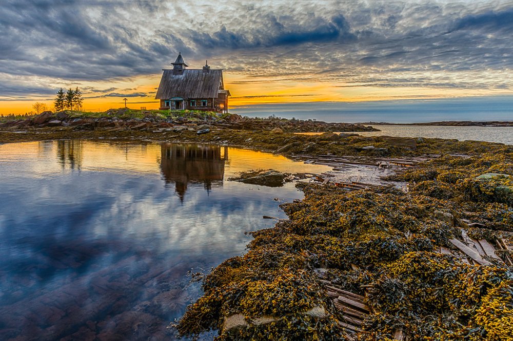 Old church by the White sea