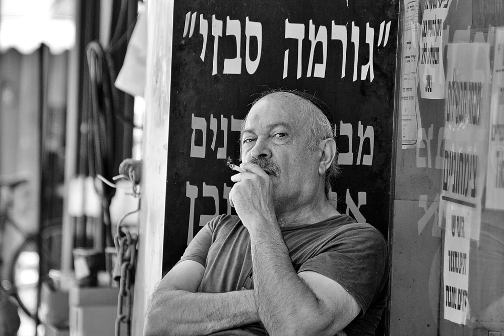 Male black and white portrait