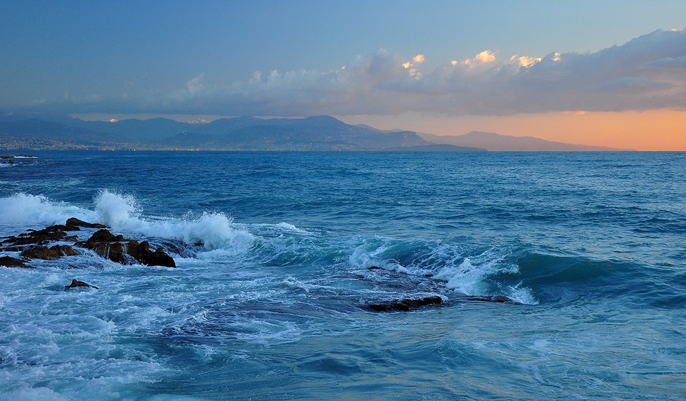 Blue hour in Mediterranean.
