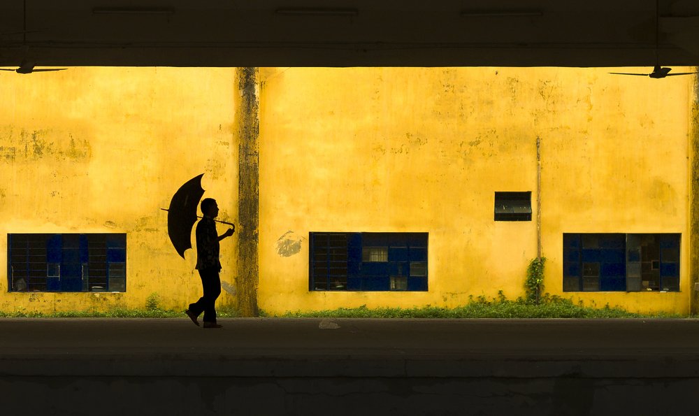 The man with an umbrella