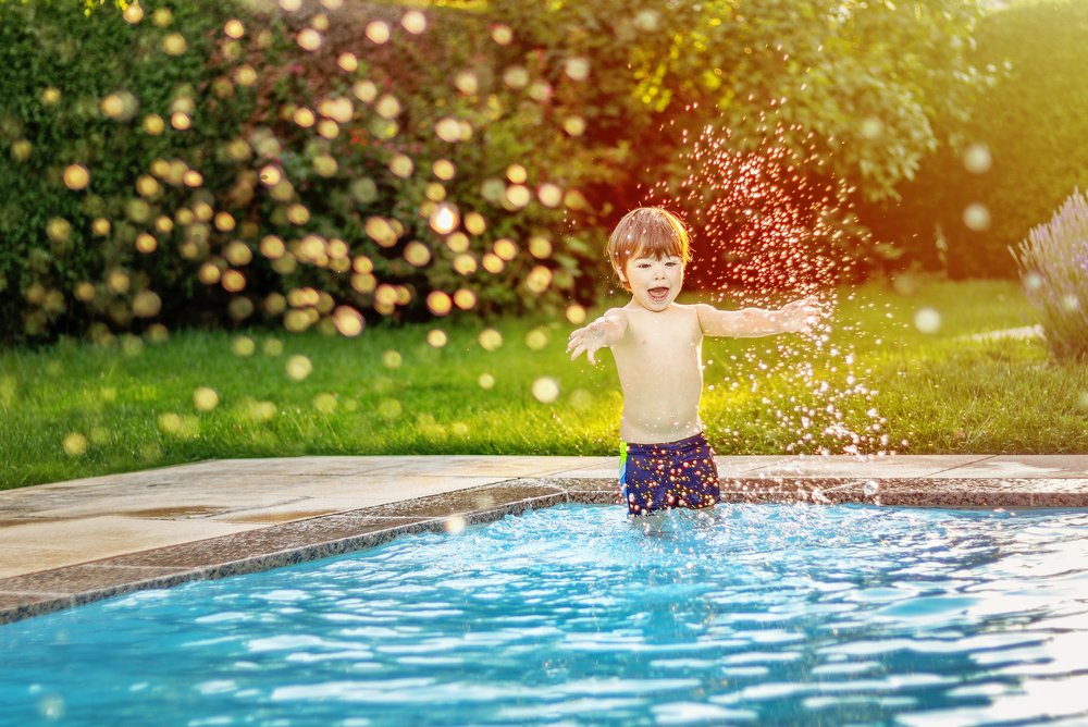Little boy in the swimming pool