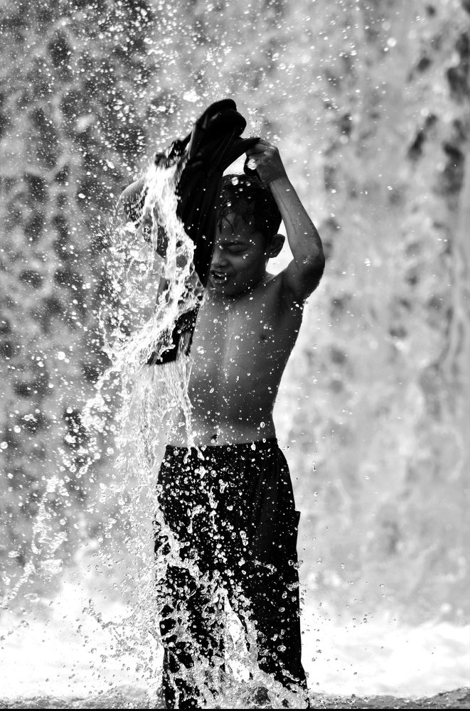 having fun in the river