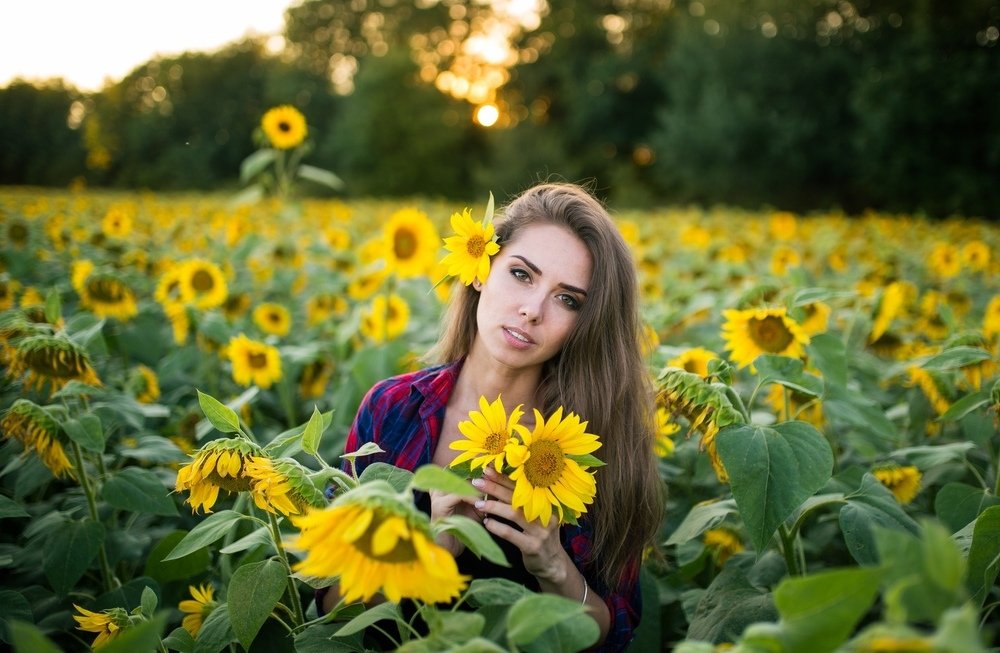 Девушка в подсолнухах