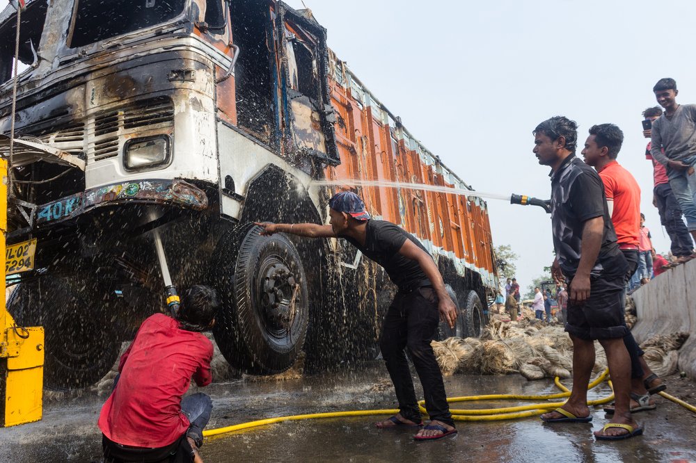 FIRE ACCIDENT IN JUTE TRACK