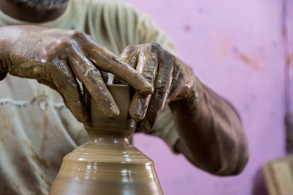 Detail of pot making