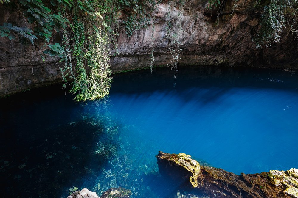 Sunlight passing through the water