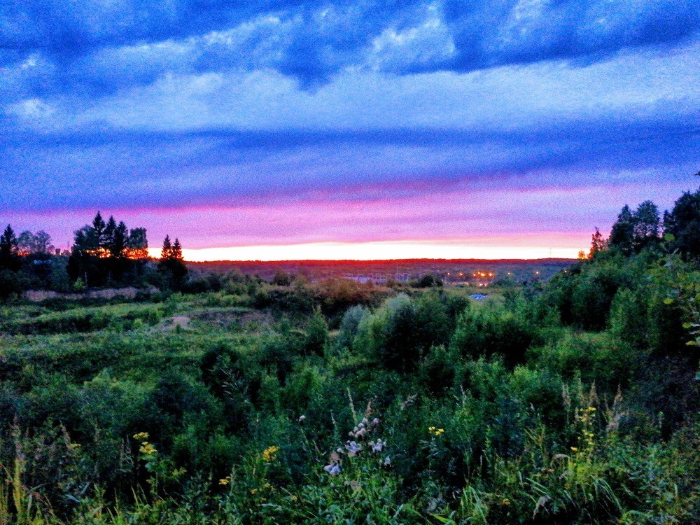 Живой пейзаж заката