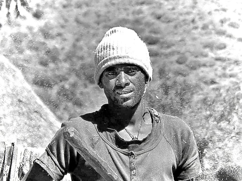 Male black and white portrait