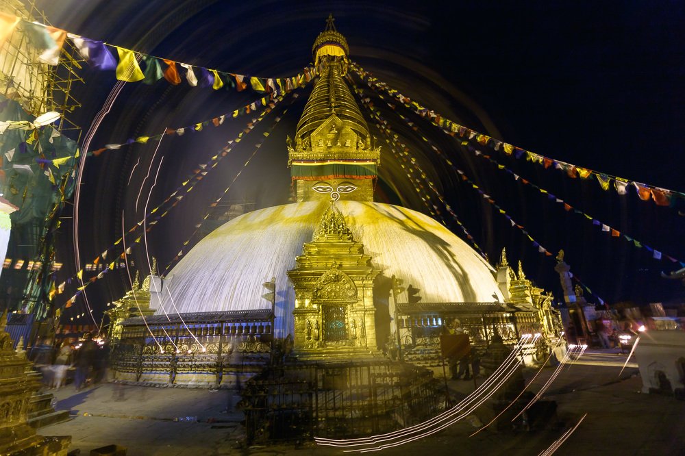 NIGHT AT SHAYAMBHUNATH (MONKEY TEMPLE)