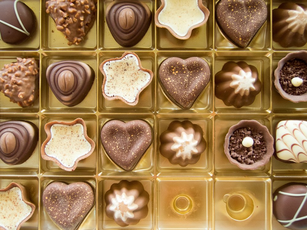 multi shape choco bonbons