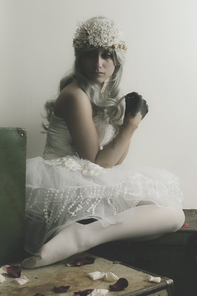 A sad porcelain girl