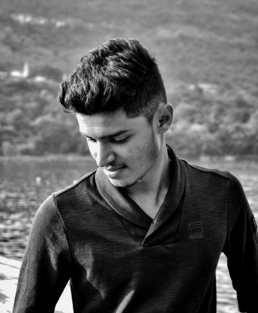 Black and white portrait - man