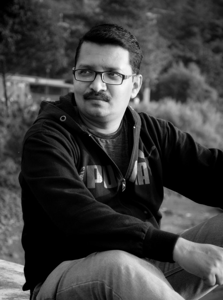 Male black and white portrait