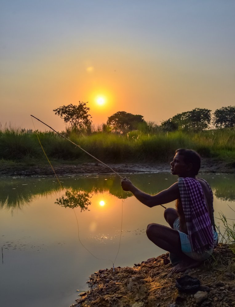Fishing in the evening