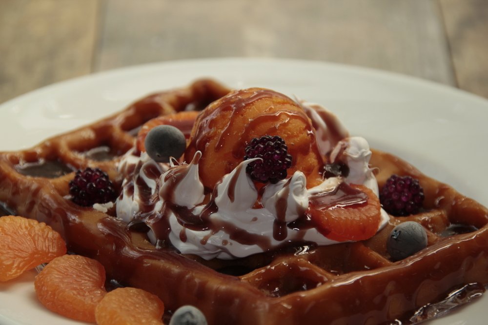 tangerine ice cream waffles