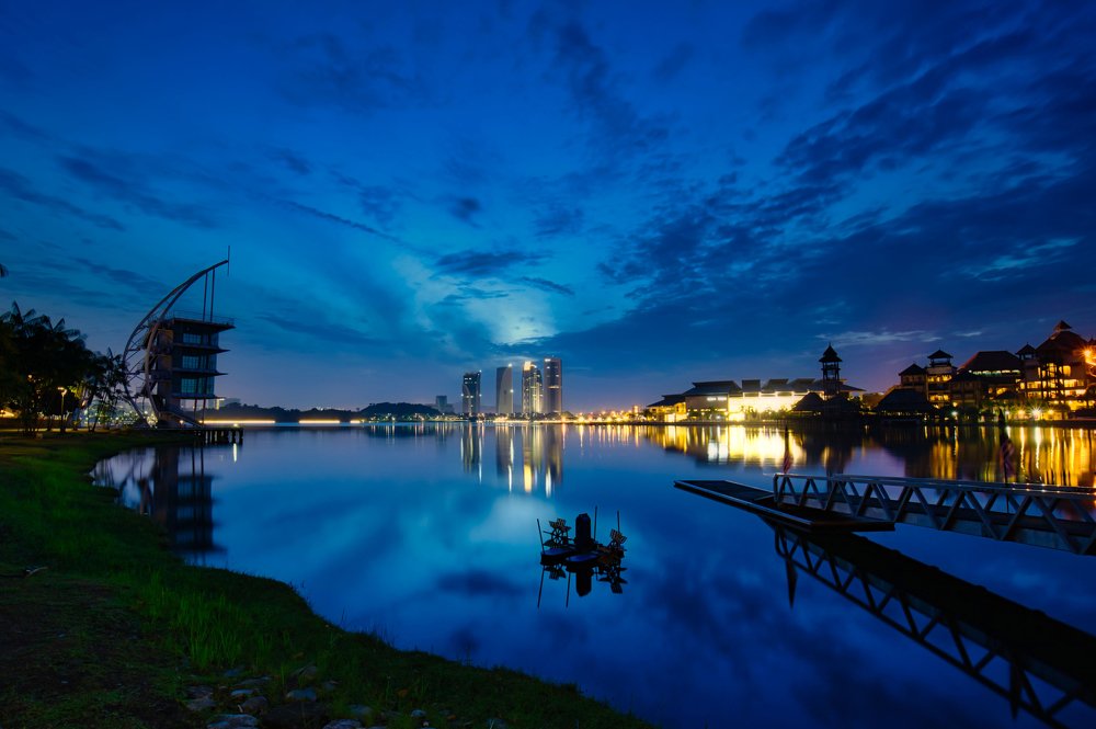 Blue Hour Over An Aquatic Center
