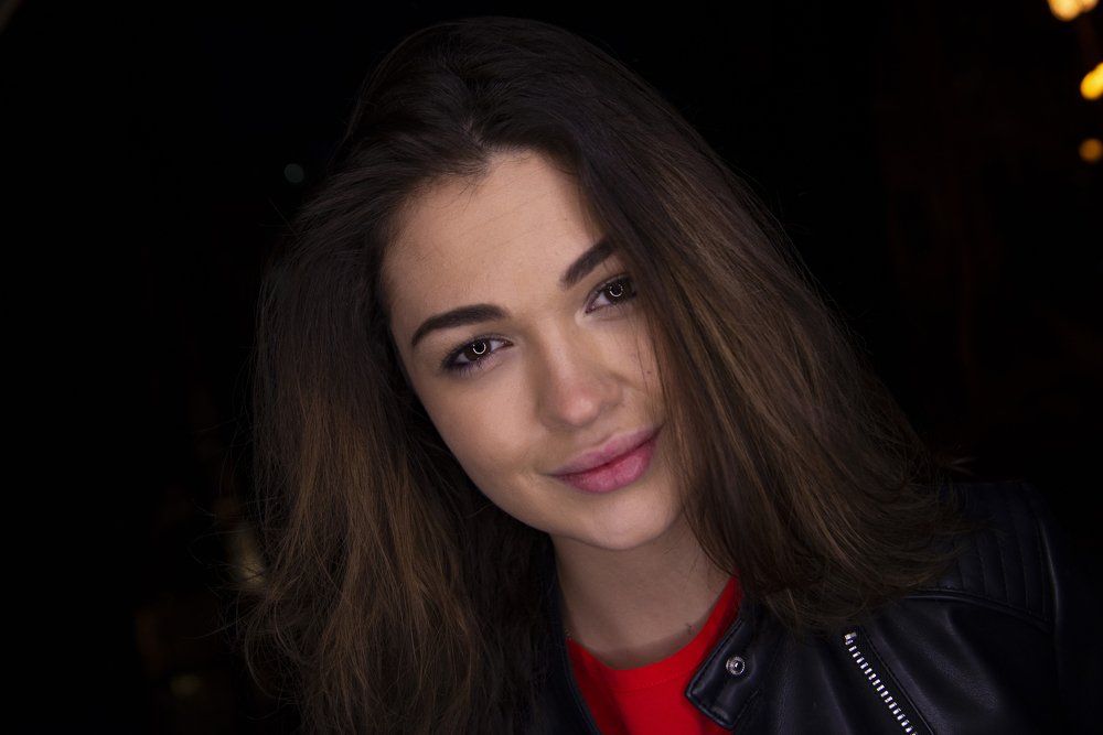 Casual night portrait in the park