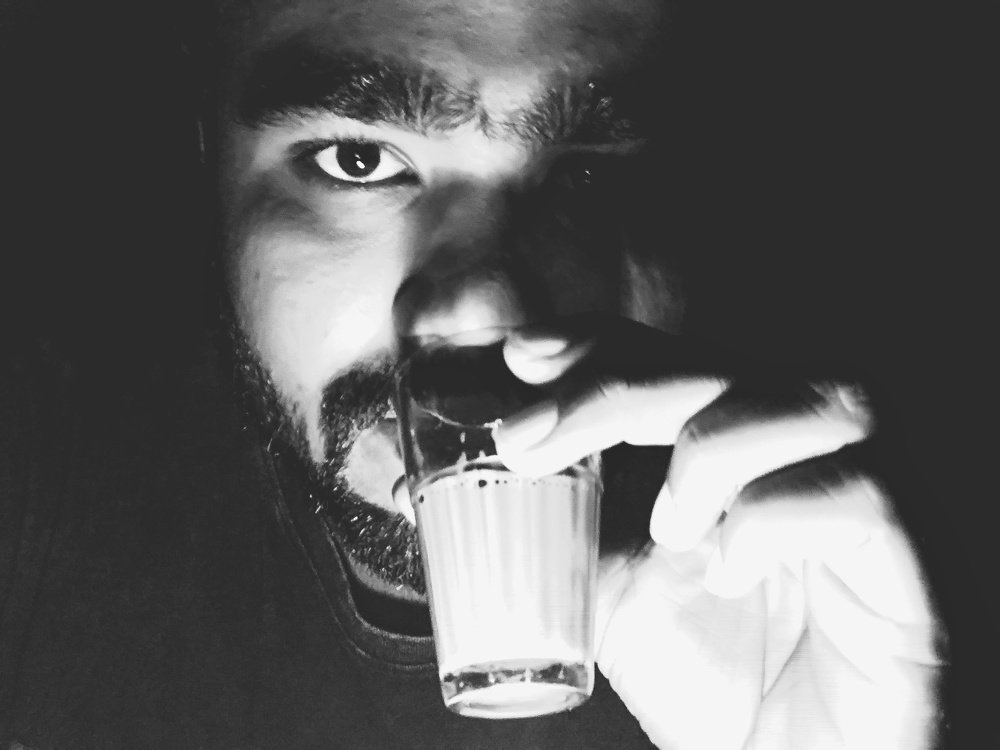 Male black and white portrait