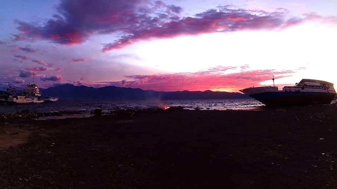 sunset in the sea