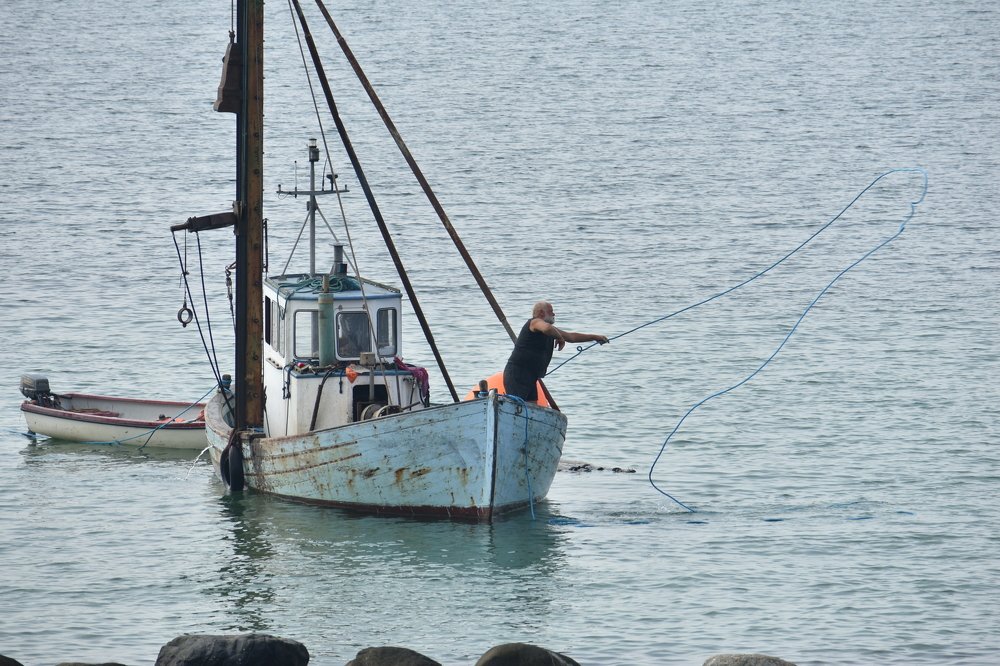 The fisherman at work