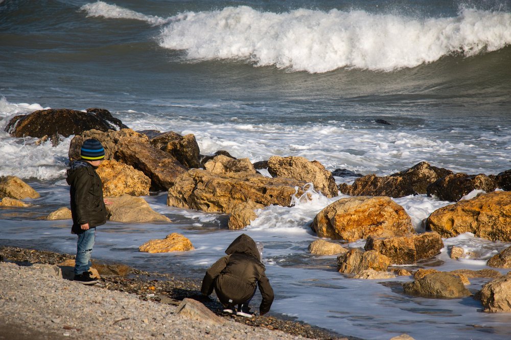 Шторм на море.
