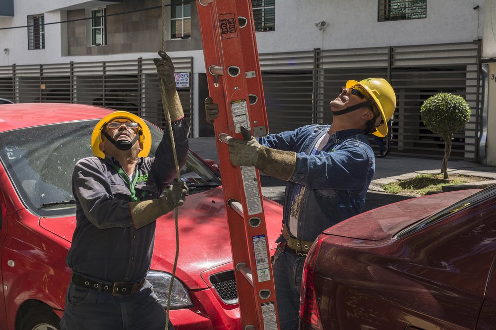 Electricity workers