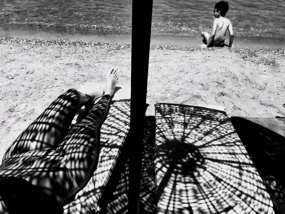 child away from shadow