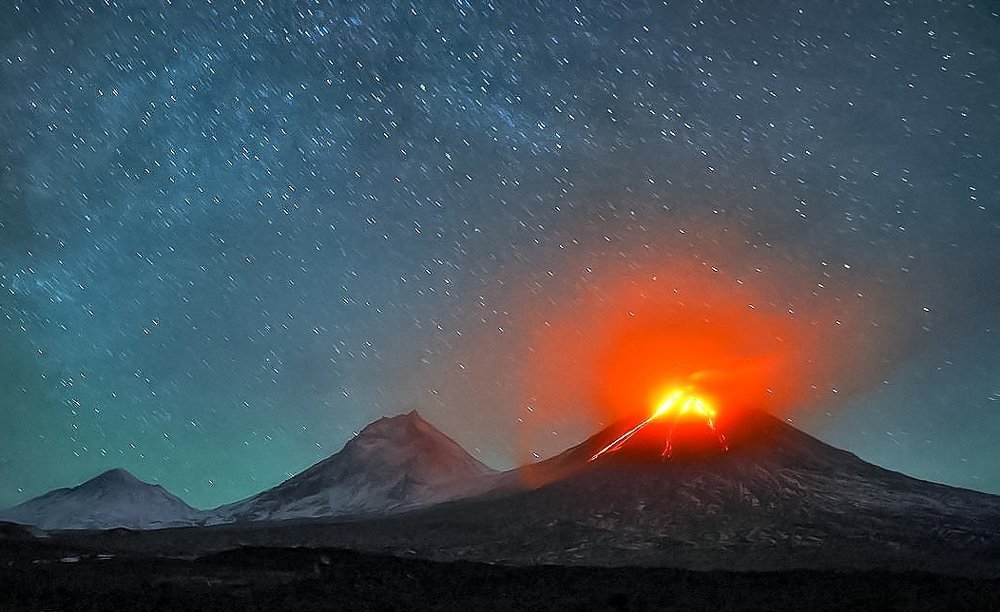 Извержение вулкана Ключевская сопка