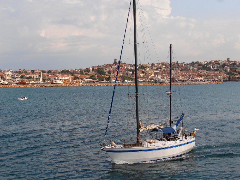 Sailing Boat And View Of Island Junda At Turkey