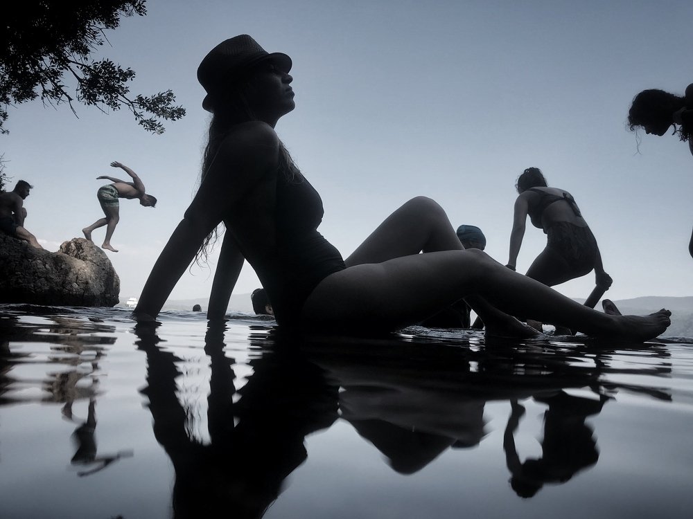 Resting after swimming