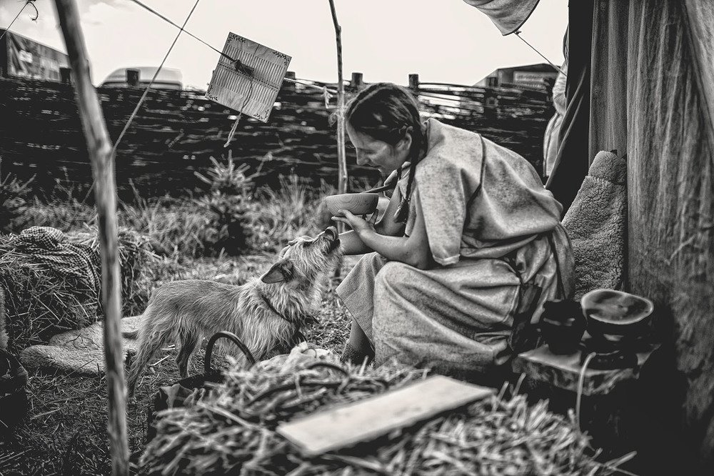 girl with a dog